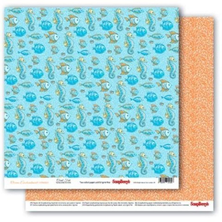 Papier do scrapbookingu dwustronny i jednostronny 30,5 x 30,5 cm OCEAN ENCHANTMENT 8 szt. ScrapBerry`s